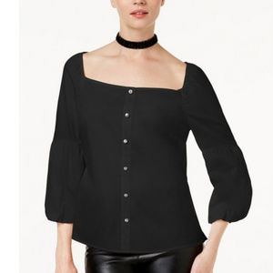 INC Balloon Sleeve Top Square neck Rhinestone XL